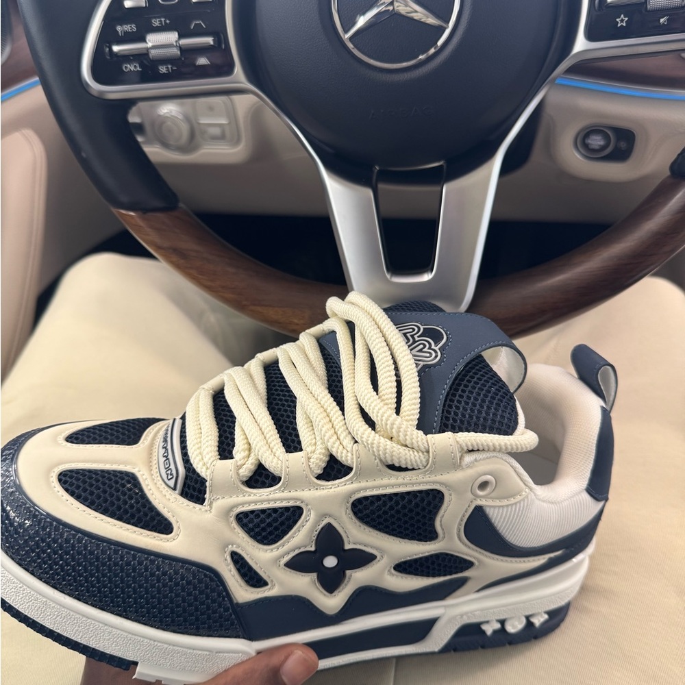 Louis Vuitton Blue and Cream Chunky Sneakers